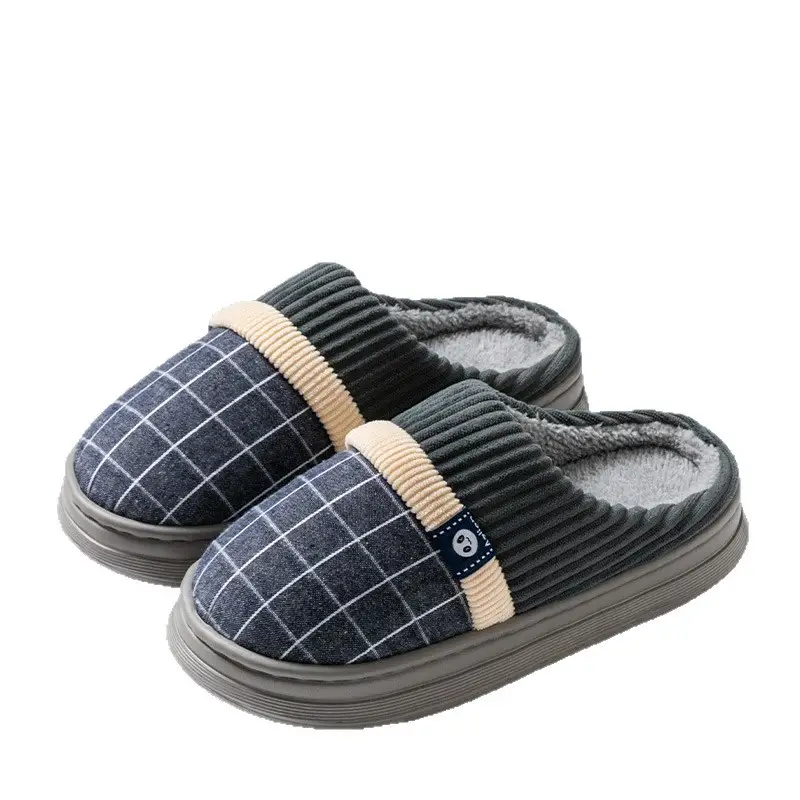 Men's Indoor Warm Thick-Soled Cotton Slippers for Home Use in Autumn and Winter 2025 New Closed-Toe Style - Image 7
