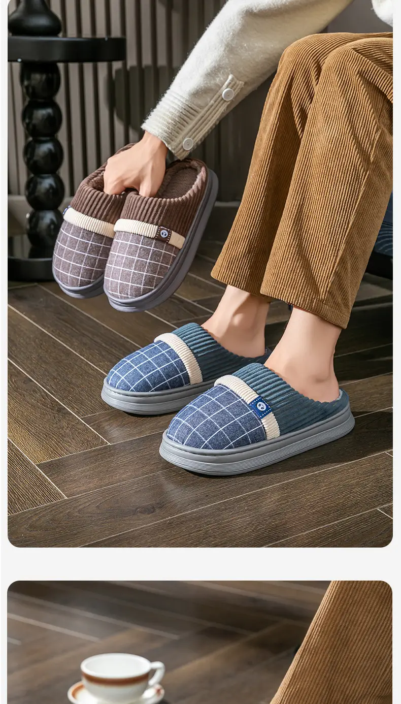 Men's Indoor Warm Thick-Soled Cotton Slippers for Home Use in Autumn and Winter 2025 New Closed-Toe Style — feature 15