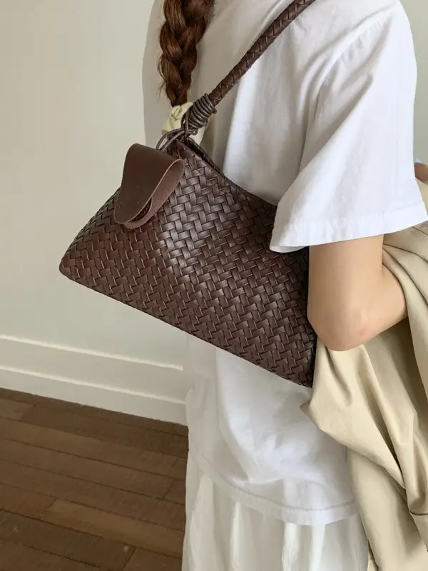 Woven Leather Shoulder Bag for Women 2025 New Niche Design - Image 8