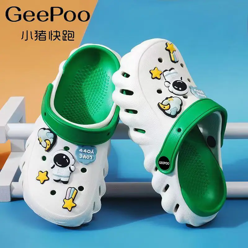 Kids Sandals White Green Star Print Baby Boys Girls