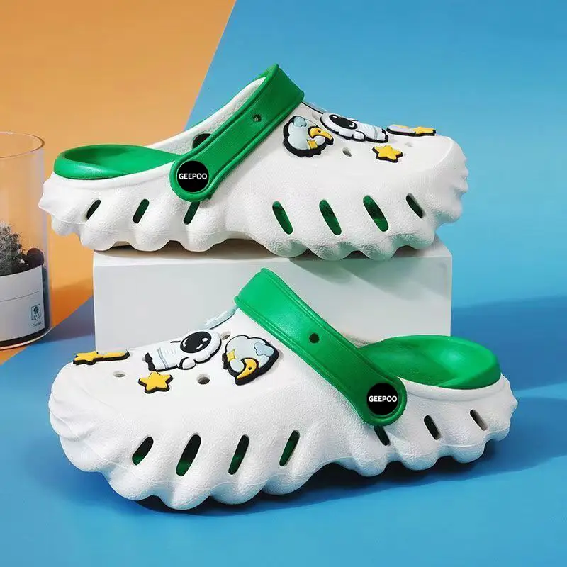 Kids Sandals White Green Star Print Baby Boys Girls
