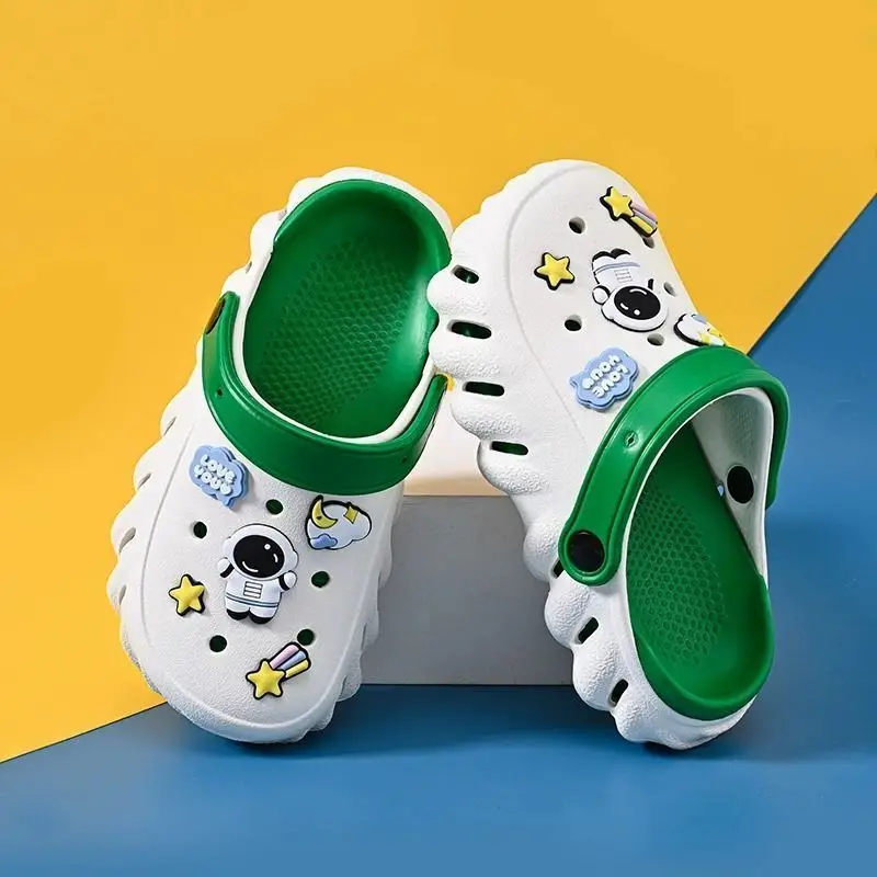 Kids Sandals White Green Star Print Baby Boys Girls
