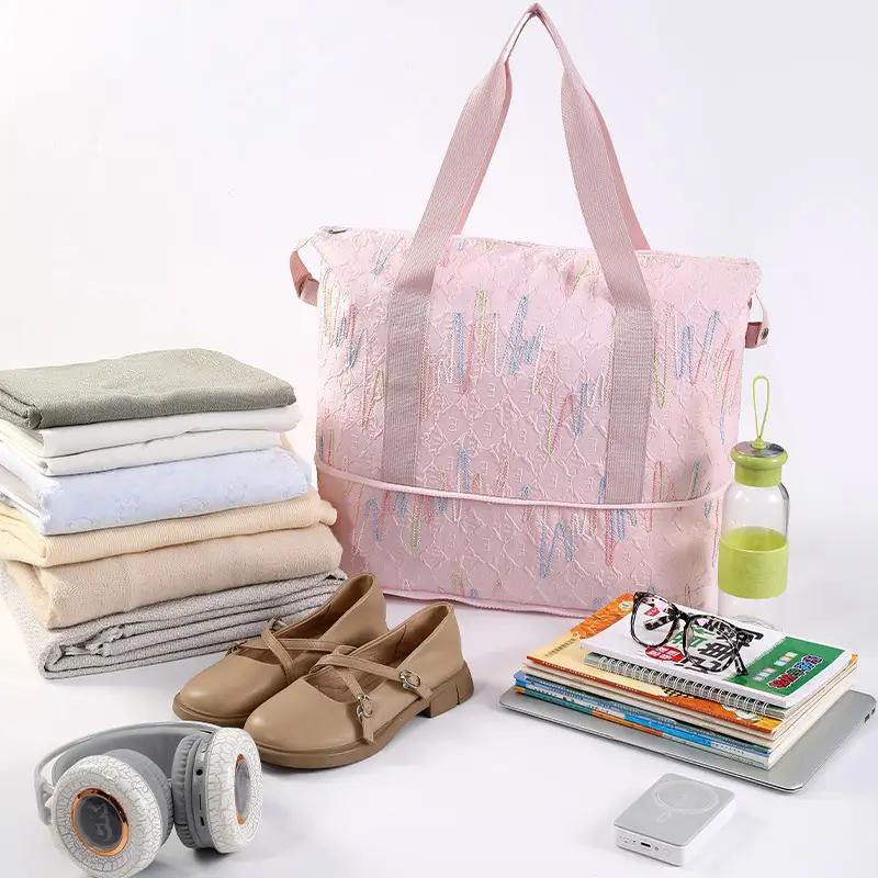 2025 New Summer Thickened Travel Bag Blue Pink - Image 11