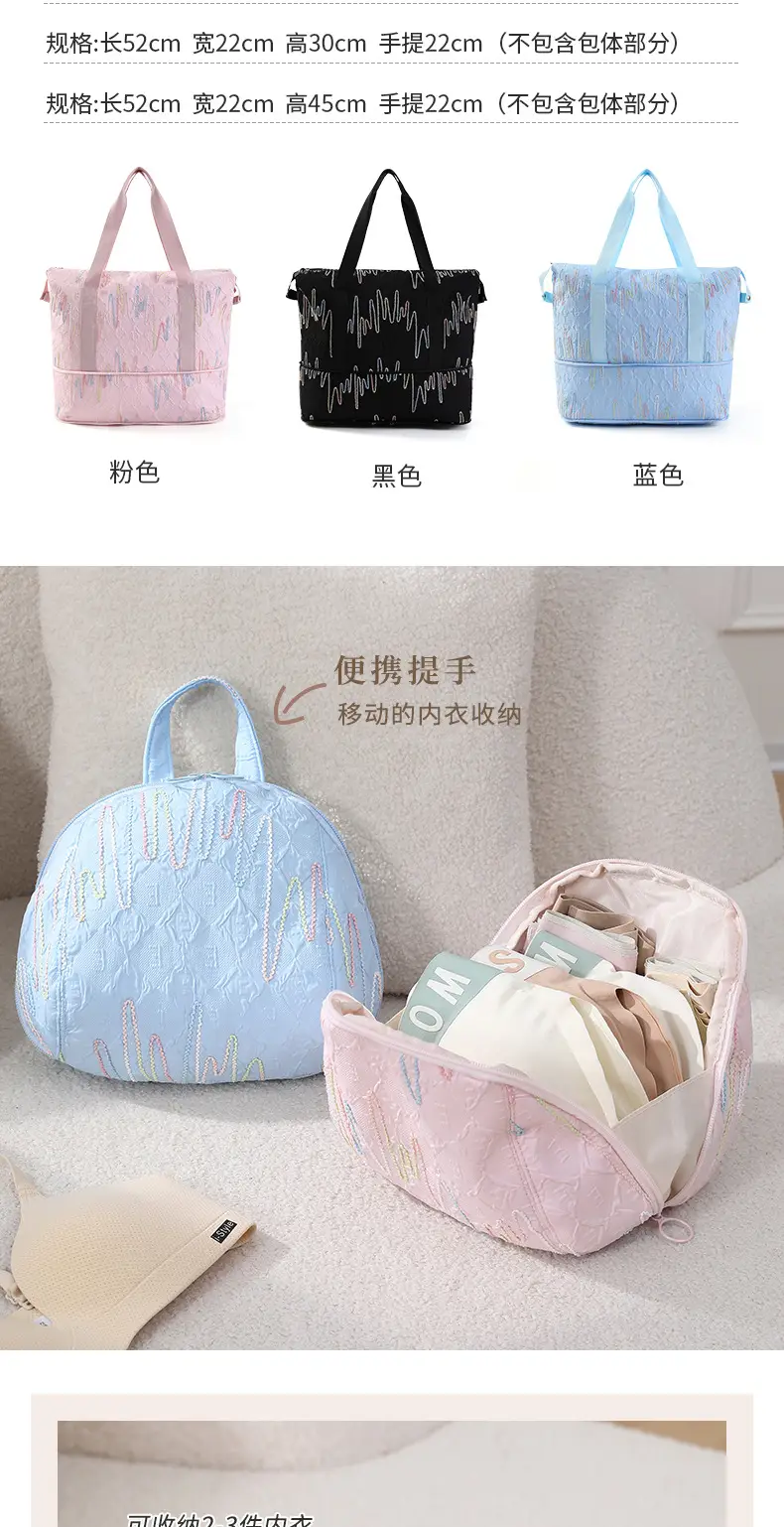 2025 New Summer Thickened Travel Bag Blue Pink — feature 11