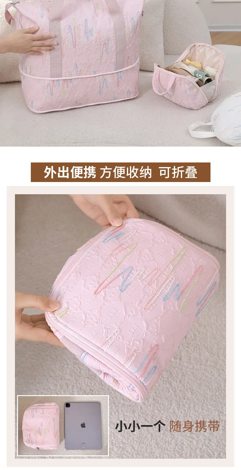2025 New Summer Thickened Travel Bag Blue Pink — feature 2
