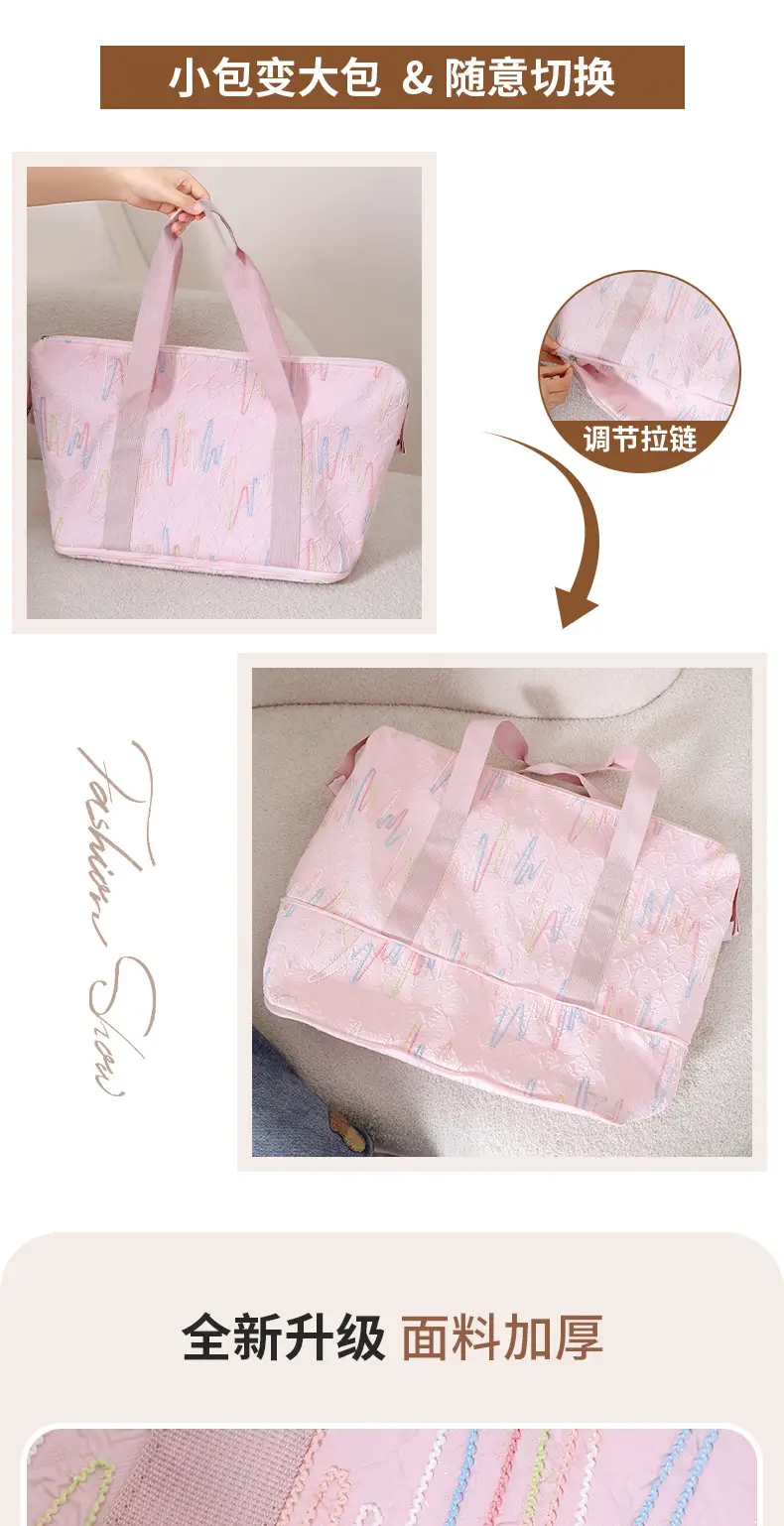 2025 New Summer Thickened Travel Bag Blue Pink — feature 3