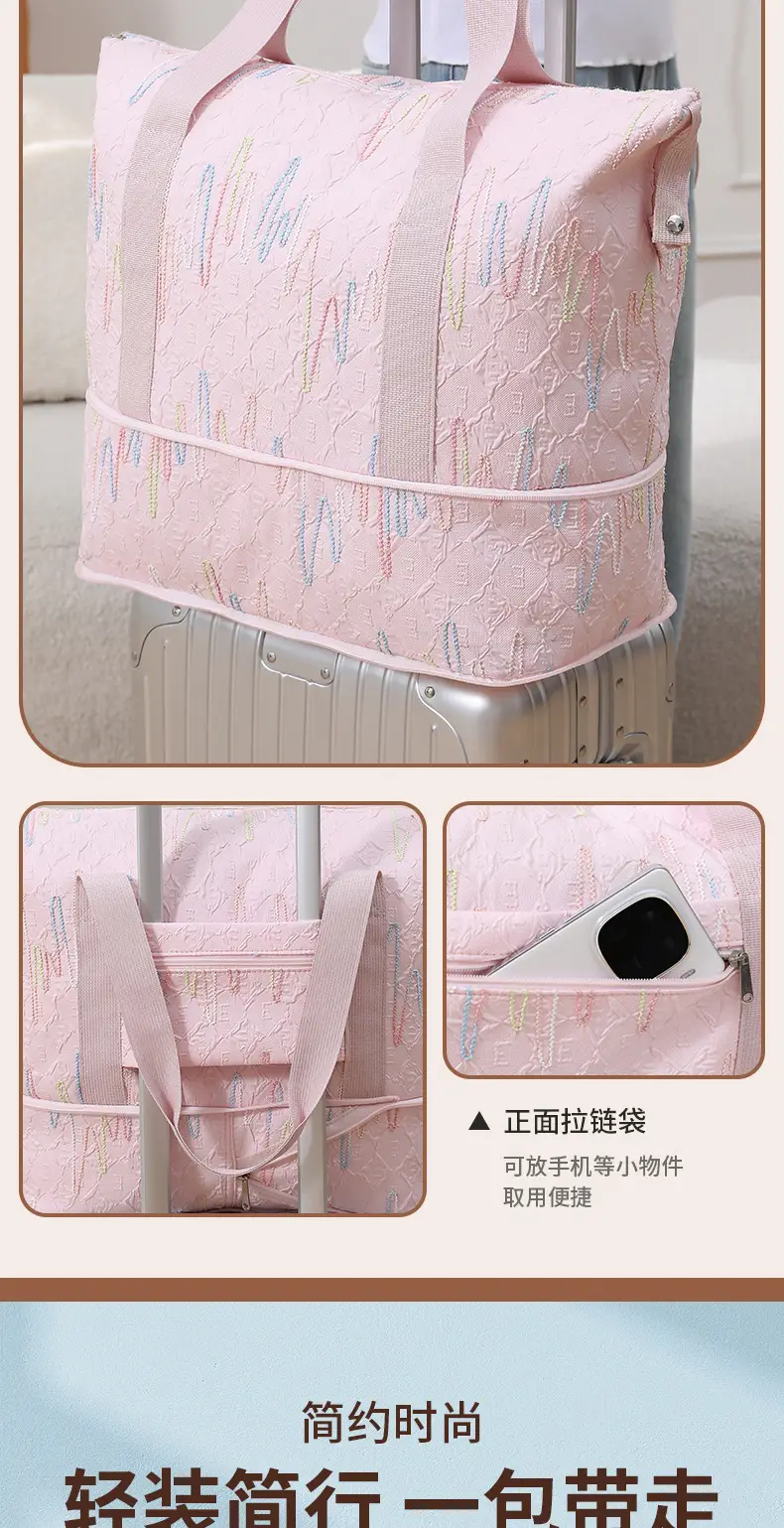 2025 New Summer Thickened Travel Bag Blue Pink — feature 6