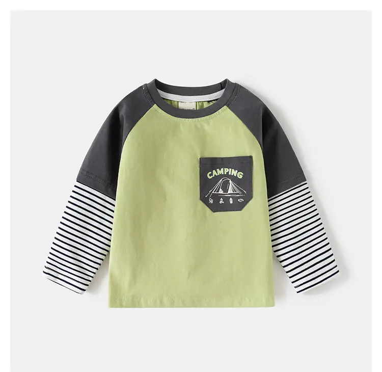 2025 Boys' Base T-Shirt Navy Striped Long Sleeve — feature 10