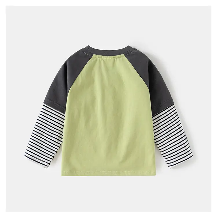 2025 Boys' Base T-Shirt Navy Striped Long Sleeve — feature 11