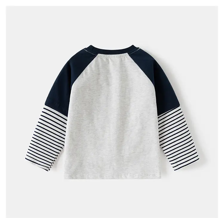 2025 Boys' Base T-Shirt Navy Striped Long Sleeve — feature 9