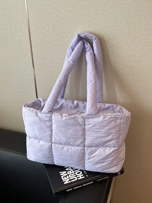 Women's Lavender Puffer Tote Bag 2025 New Fashion - Image 6