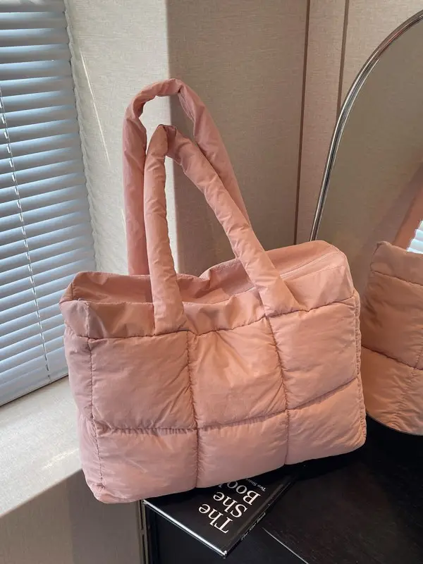 Women's Lavender Puffer Tote Bag 2025 New Fashion - Image 9