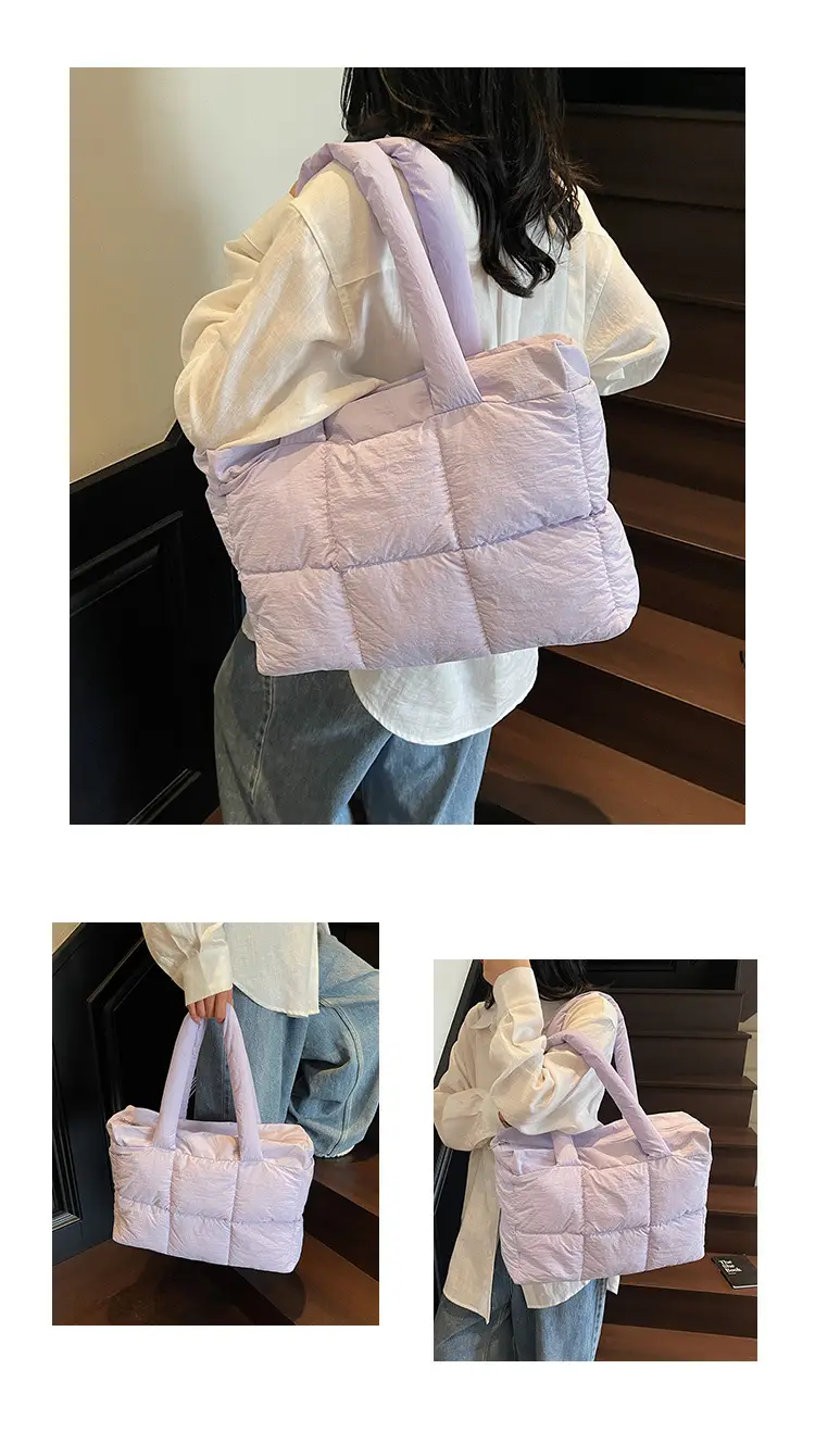 Women's Lavender Puffer Tote Bag 2025 New Fashion — feature 11