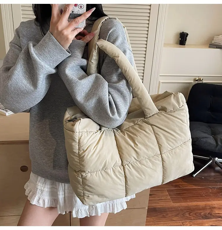 Women's Lavender Puffer Tote Bag 2025 New Fashion — feature 16