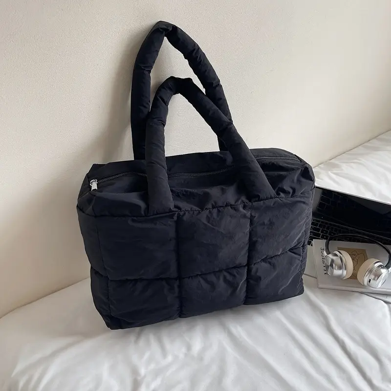 Women's Lavender Puffer Tote Bag 2025 New Fashion