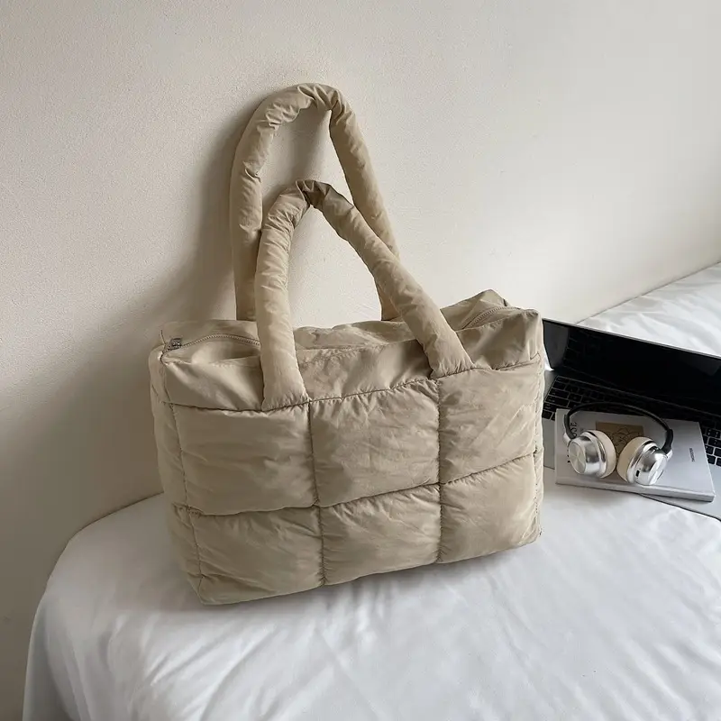 Women's Lavender Puffer Tote Bag 2025 New Fashion - Image 2