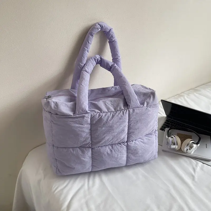 Women's Lavender Puffer Tote Bag 2025 New Fashion - Image 4
