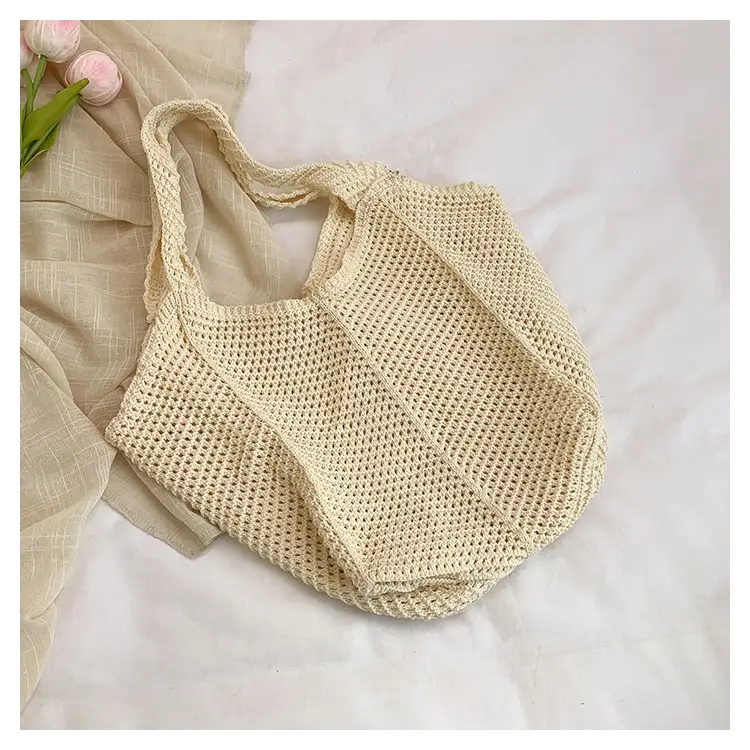 2026 Colorful Knitted Cotton Beach Tote Bag — feature 11
