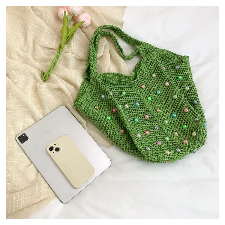 2026 Colorful Knitted Cotton Beach Tote Bag — feature 13
