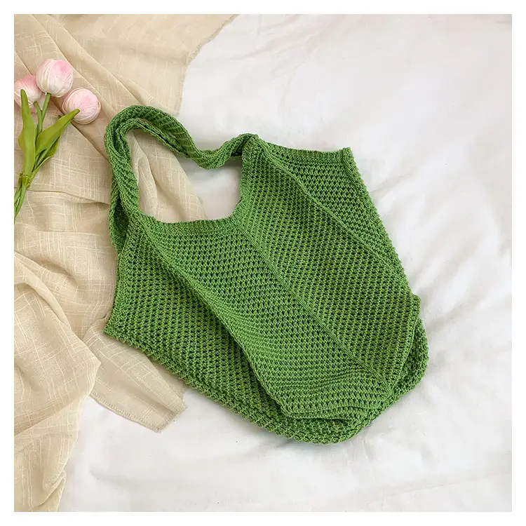 2026 Colorful Knitted Cotton Beach Tote Bag — feature 14