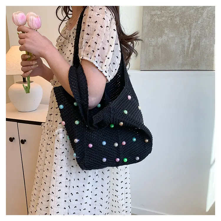 2026 Colorful Knitted Cotton Beach Tote Bag — feature 8