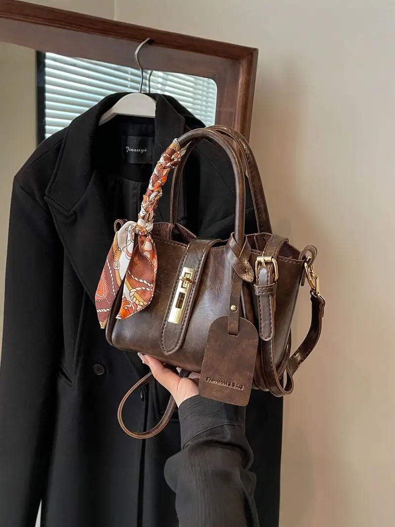 2025 Brown Leather Bucket Bag for Women - Image 5