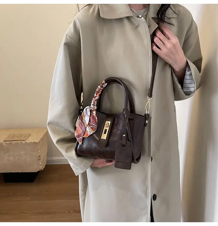 2025 Brown Leather Bucket Bag for Women — feature 18