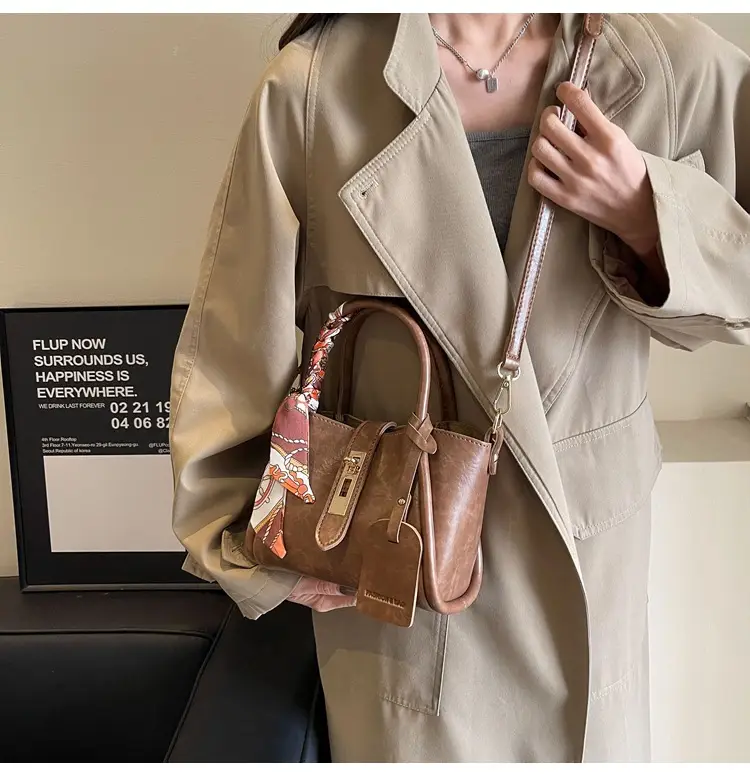 2025 Brown Leather Bucket Bag for Women — feature 19