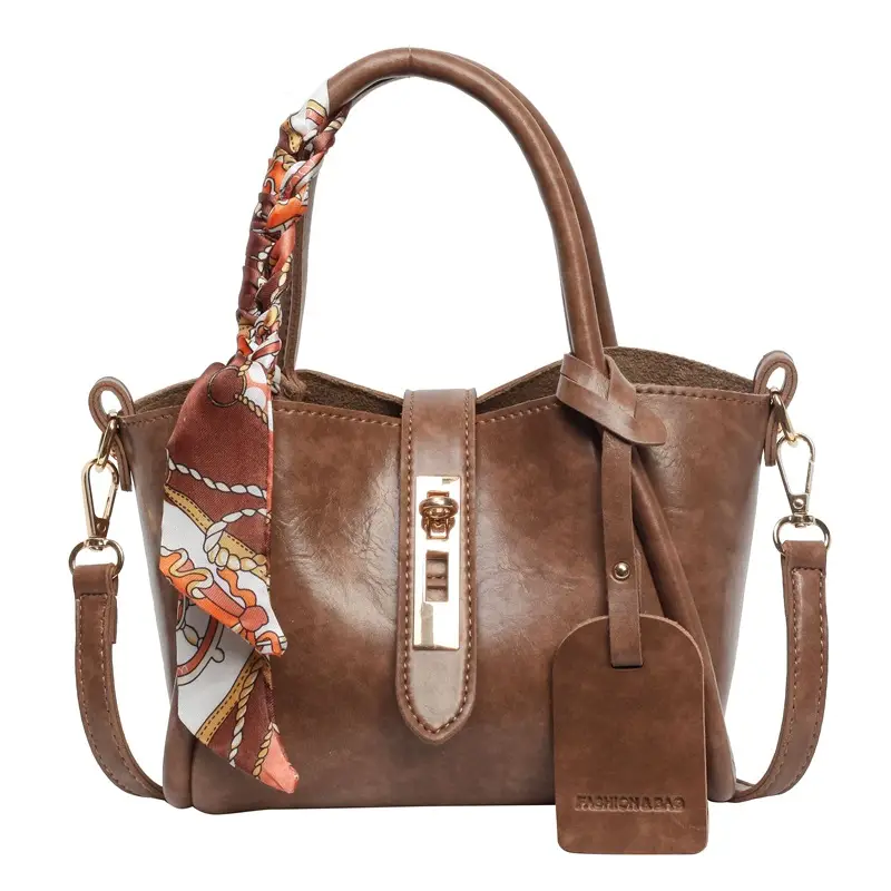 2025 Brown Leather Bucket Bag for Women - Image 4