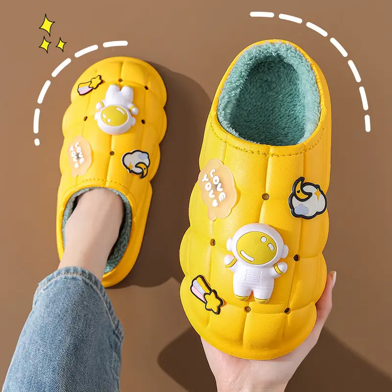 2025 Blue Cartoon Baby Cotton Slippers Winter Warm