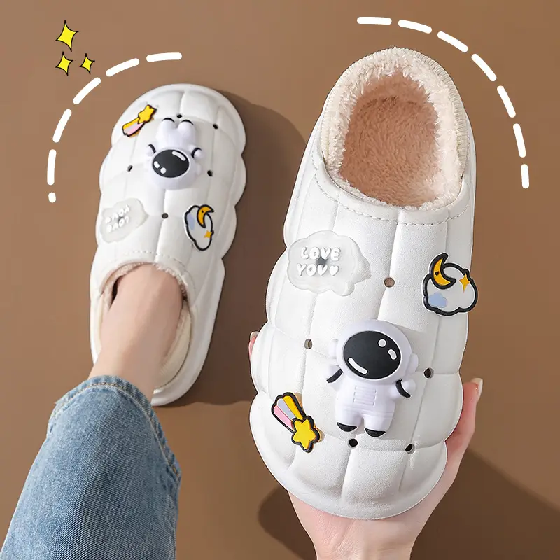 2025 Blue Cartoon Baby Cotton Slippers Winter Warm