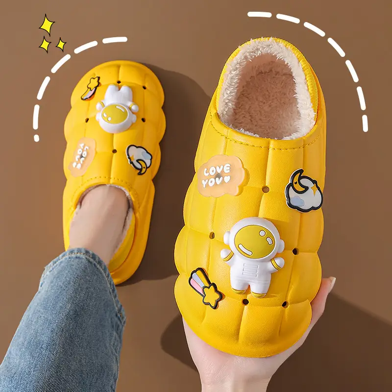 2025 Blue Cartoon Baby Cotton Slippers Winter Warm