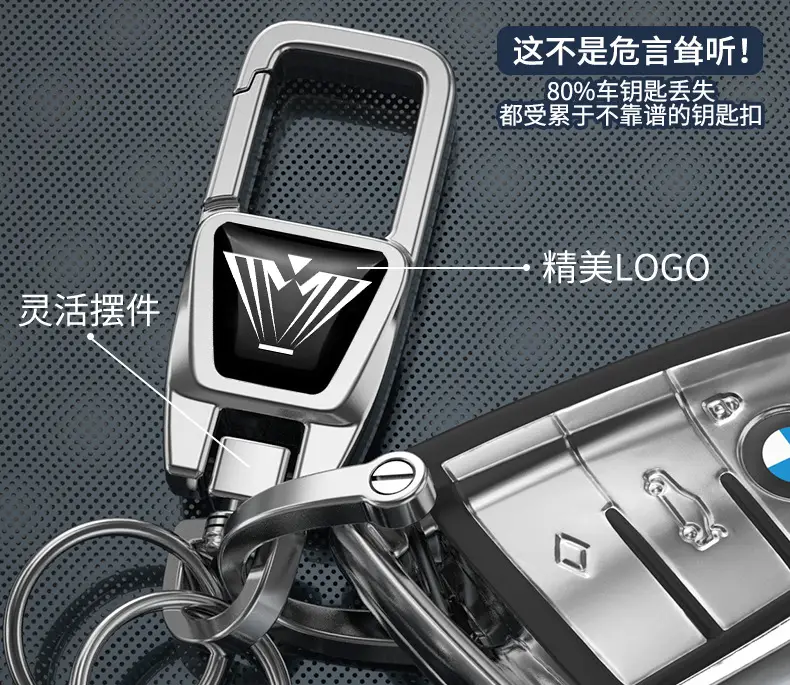 Changan Dark Blue Leather Key Cover L07 — feature 4