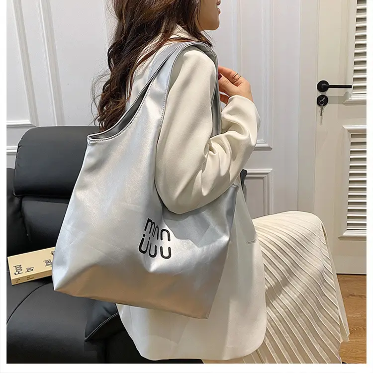 Women's One-Shoulder Tote Bags Black White Cream Large Capacity — feature 13