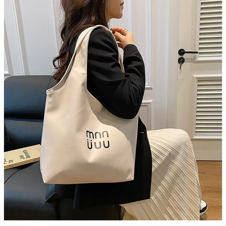 Women's One-Shoulder Tote Bags Black White Cream Large Capacity — feature 20
