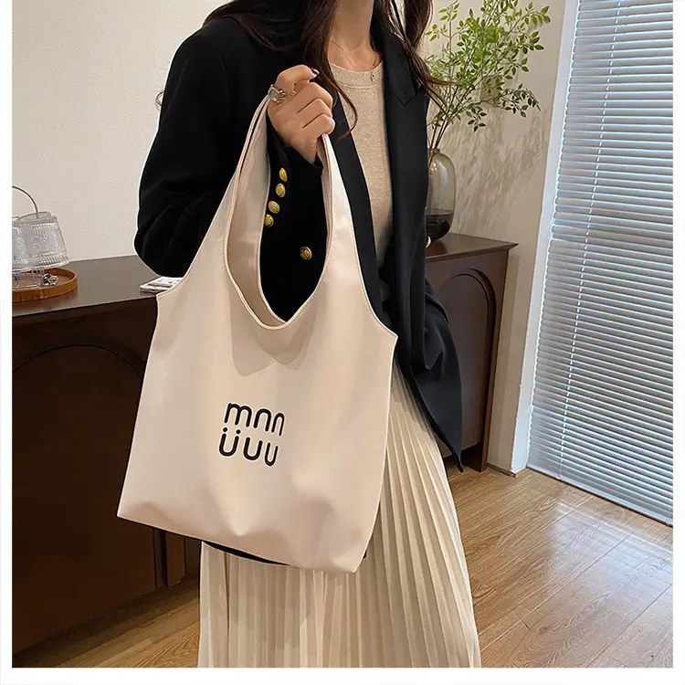 Women's One-Shoulder Tote Bags Black White Cream Large Capacity — feature 22