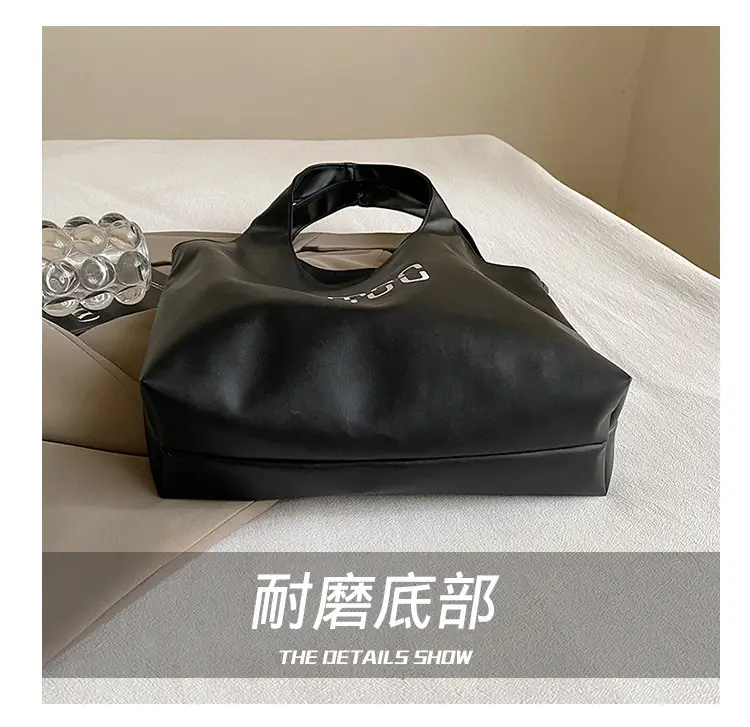 Women's One-Shoulder Tote Bags Black White Cream Large Capacity — feature 4