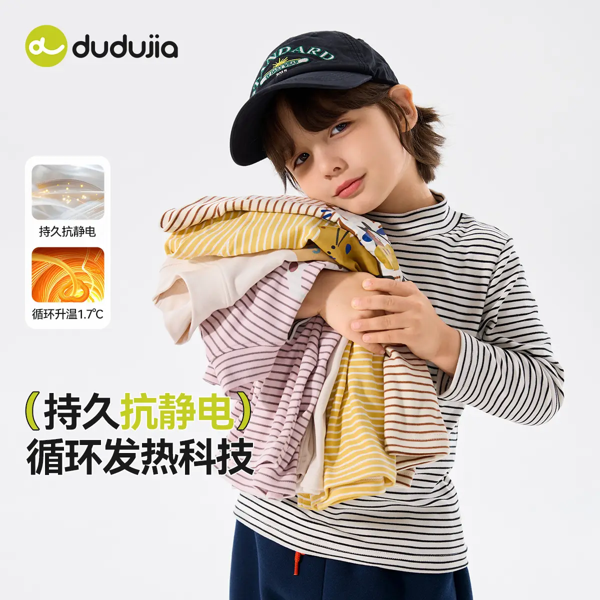 Girls Winter Base T-Shirt Striped Long Sleeve Top - Image 6