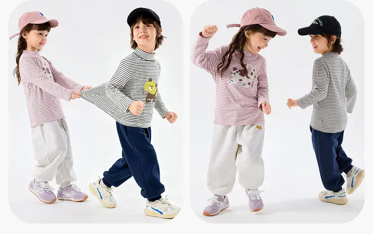 Girls Winter Base T-Shirt Striped Long Sleeve Top — feature 26