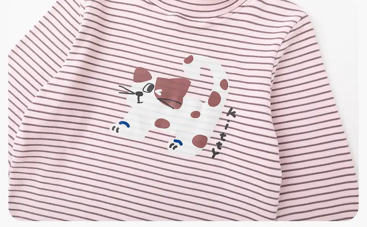 Girls Winter Base T-Shirt Striped Long Sleeve Top — feature 35