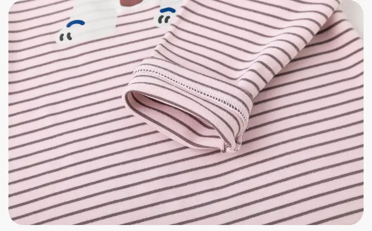 Girls Winter Base T-Shirt Striped Long Sleeve Top — feature 36