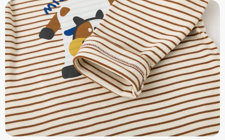Girls Winter Base T-Shirt Striped Long Sleeve Top — feature 40