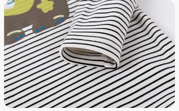 Girls Winter Base T-Shirt Striped Long Sleeve Top — feature 42