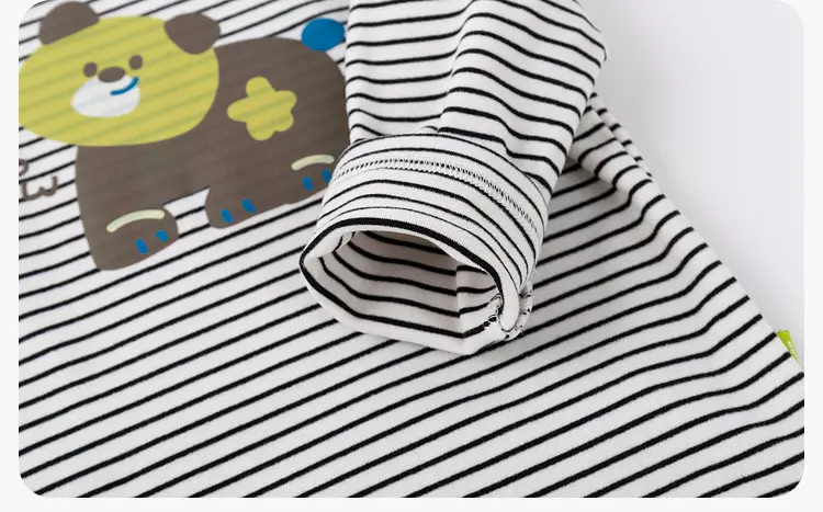 Girls Winter Base T-Shirt Striped Long Sleeve Top — feature 43