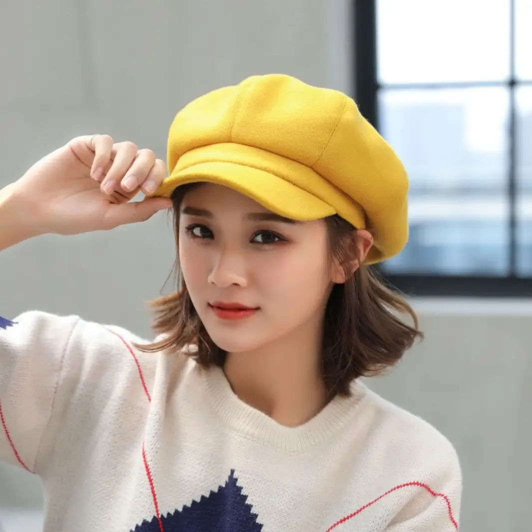 Women's Winter Beret with Duck Tongue Design - Image 5