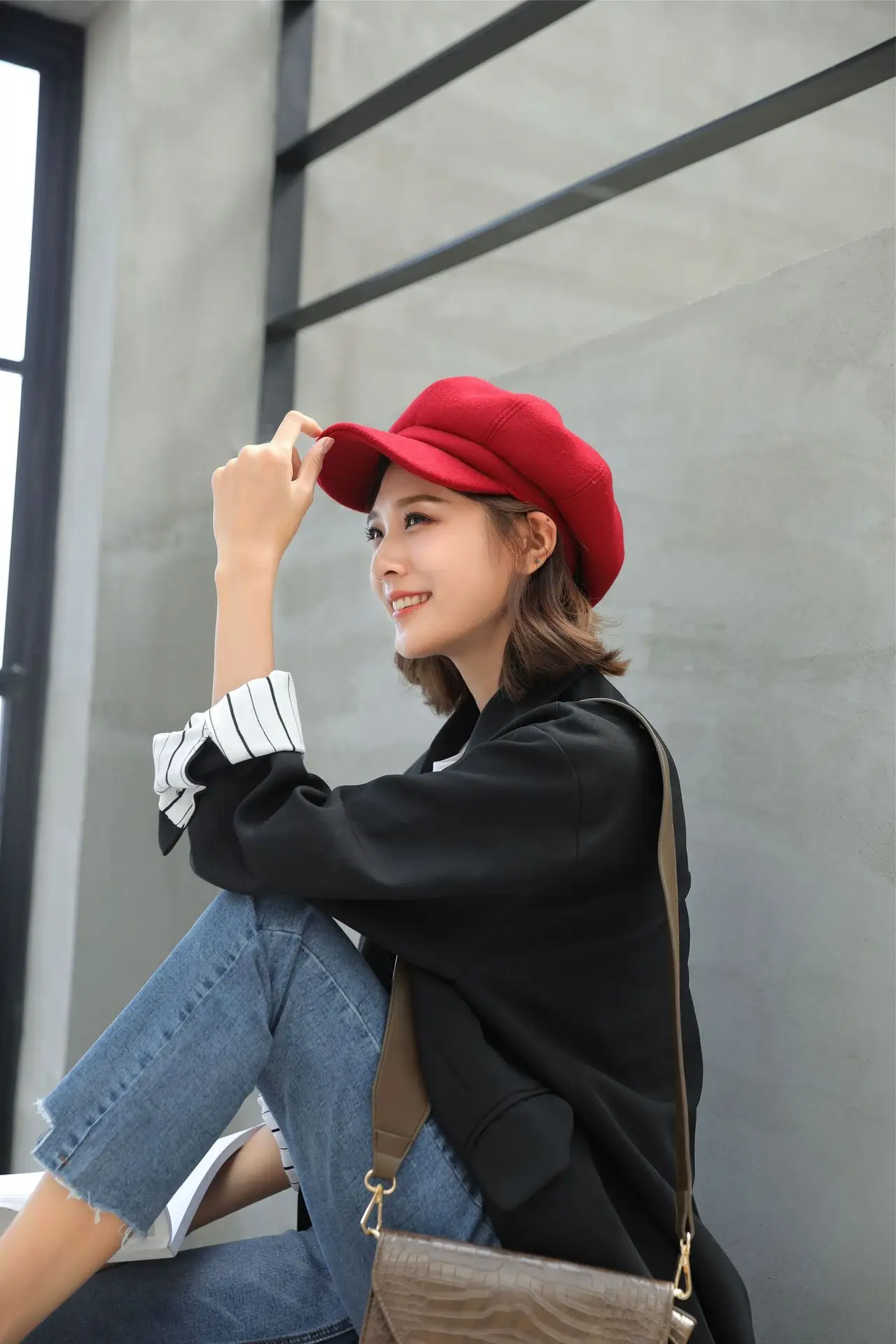 Women's Winter Beret with Duck Tongue Design — feature 15