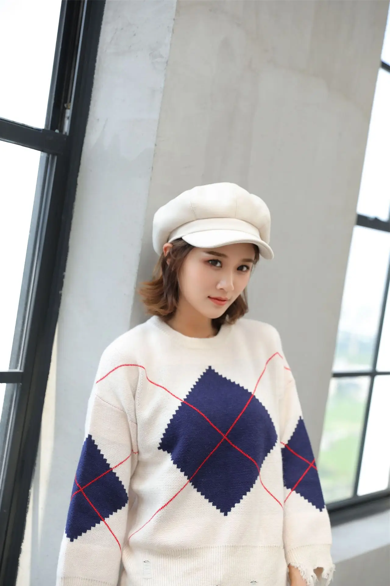 Women's Winter Beret with Duck Tongue Design — feature 22