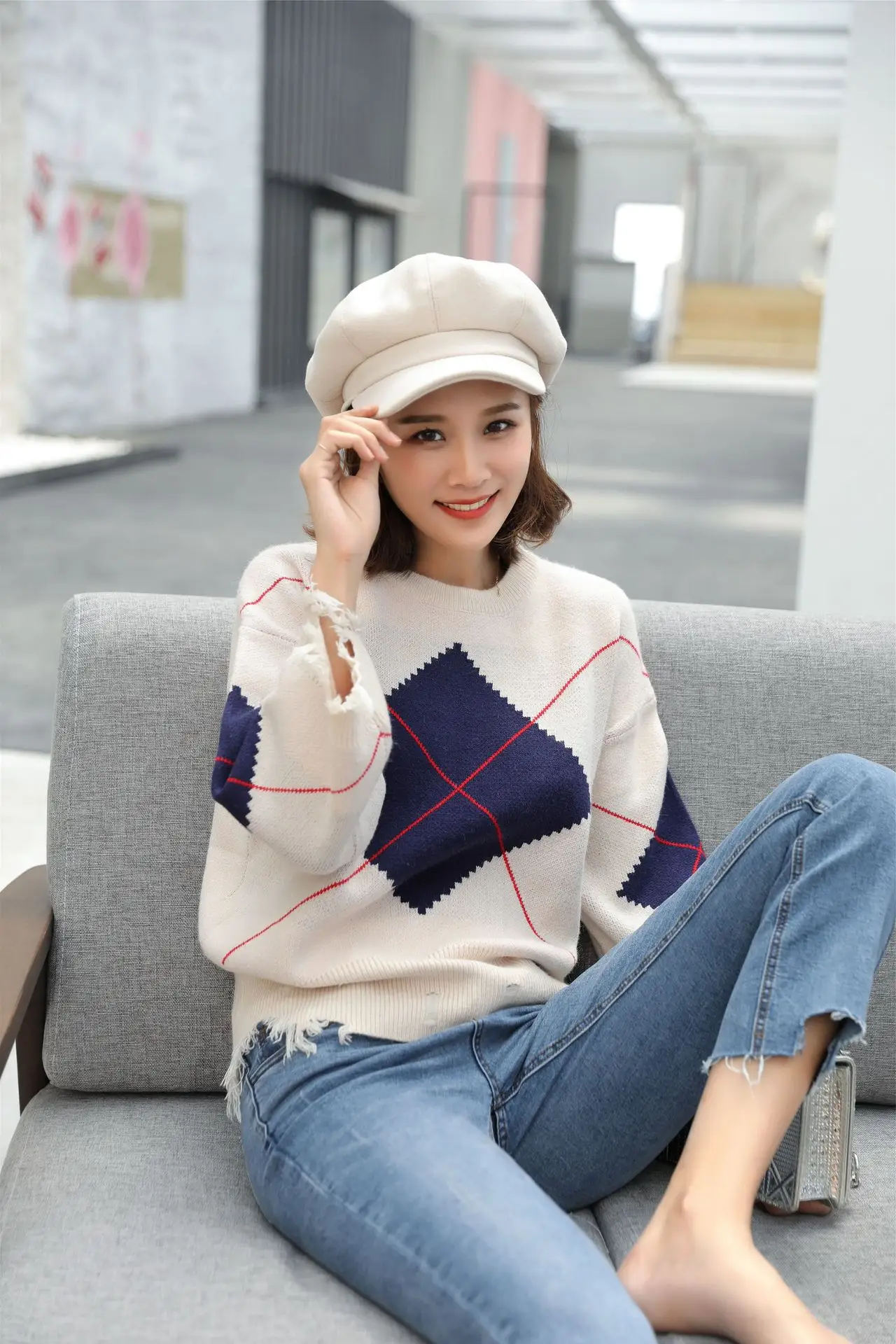 Women's Winter Beret with Duck Tongue Design — feature 23