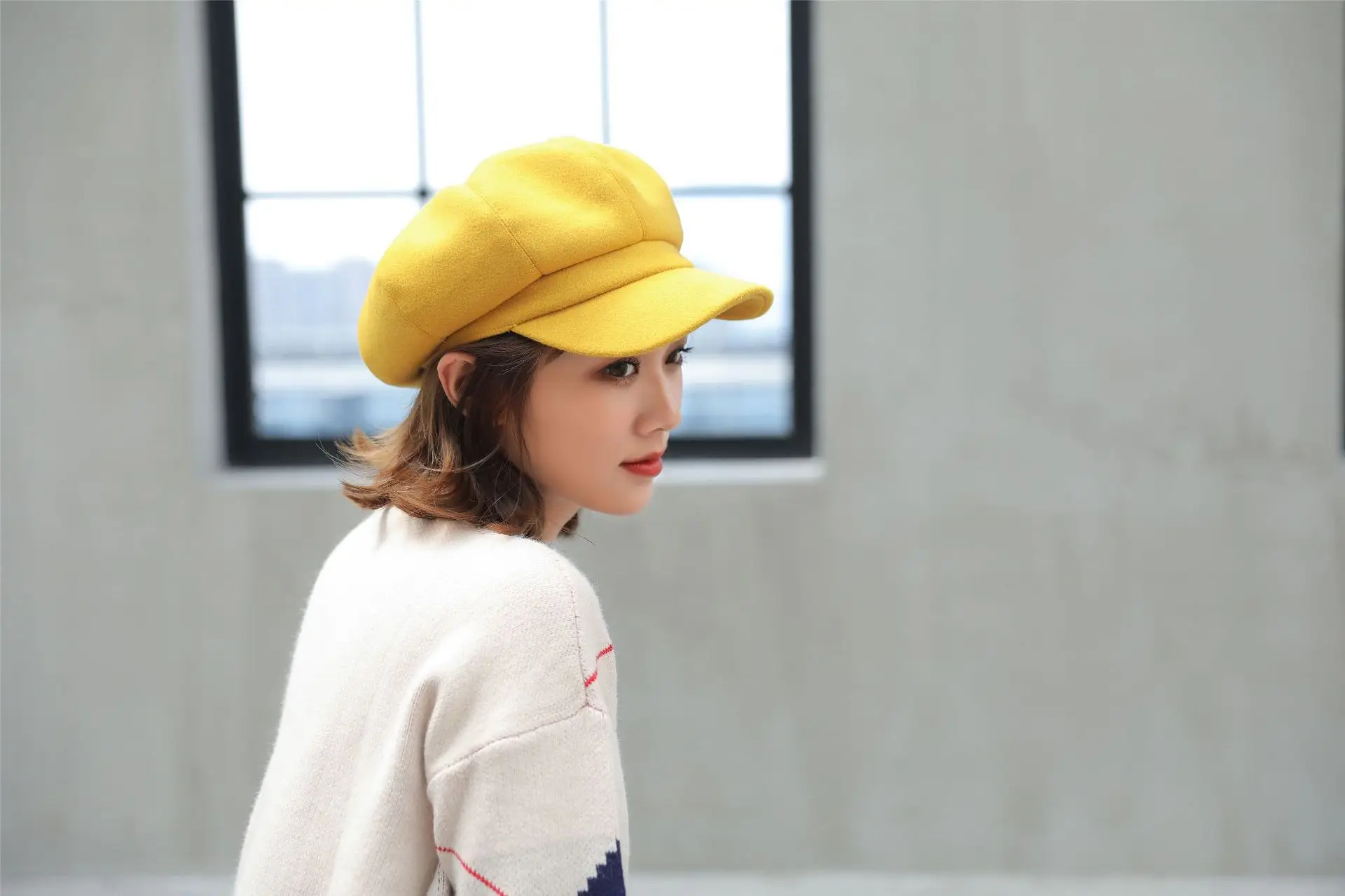 Women's Winter Beret with Duck Tongue Design — feature 25