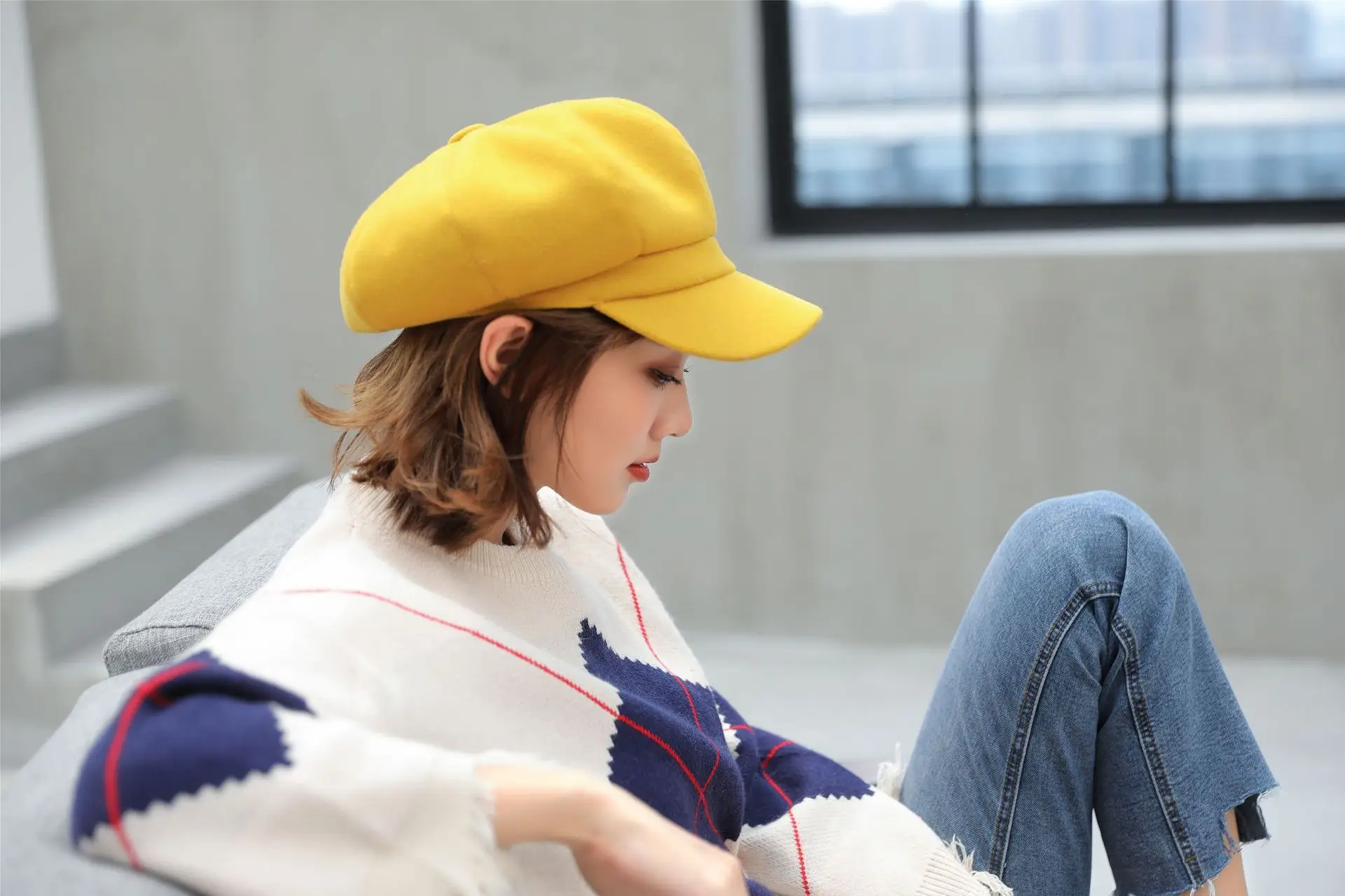 Women's Winter Beret with Duck Tongue Design — feature 26